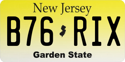 NJ license plate B76RIX