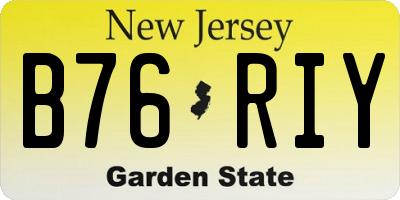 NJ license plate B76RIY