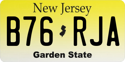 NJ license plate B76RJA