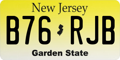 NJ license plate B76RJB