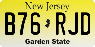 NJ license plate B76RJD