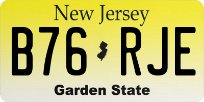 NJ license plate B76RJE