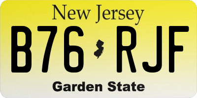 NJ license plate B76RJF