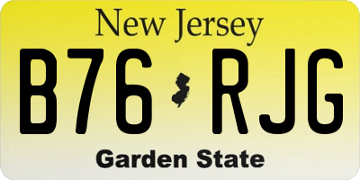 NJ license plate B76RJG