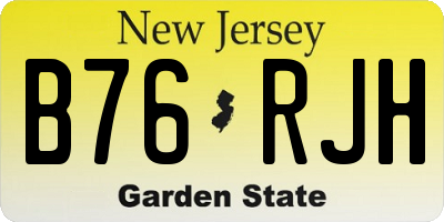 NJ license plate B76RJH