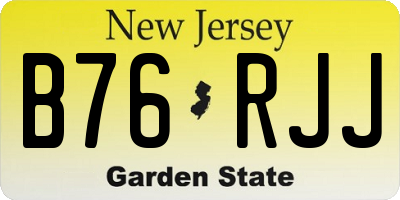 NJ license plate B76RJJ
