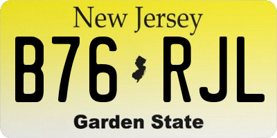 NJ license plate B76RJL