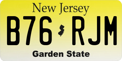 NJ license plate B76RJM
