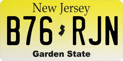 NJ license plate B76RJN