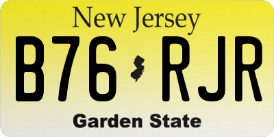 NJ license plate B76RJR