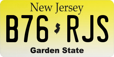 NJ license plate B76RJS