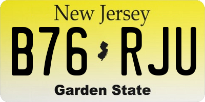 NJ license plate B76RJU