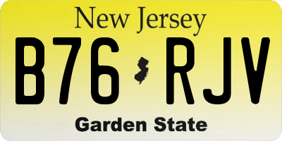 NJ license plate B76RJV