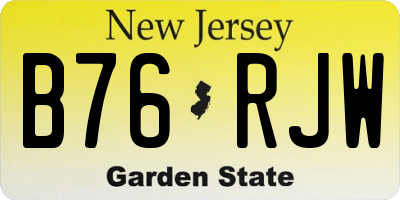 NJ license plate B76RJW