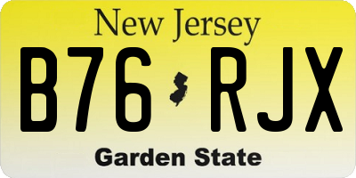NJ license plate B76RJX