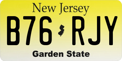 NJ license plate B76RJY
