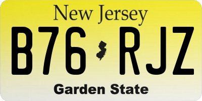 NJ license plate B76RJZ