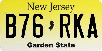 NJ license plate B76RKA