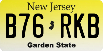 NJ license plate B76RKB