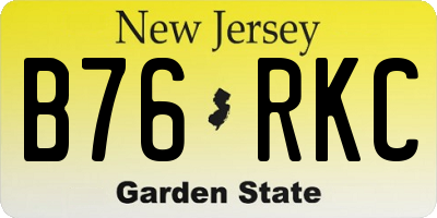 NJ license plate B76RKC