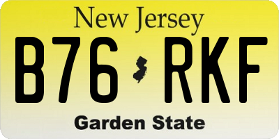NJ license plate B76RKF