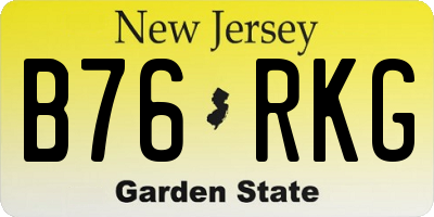 NJ license plate B76RKG
