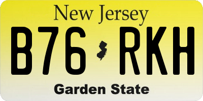 NJ license plate B76RKH