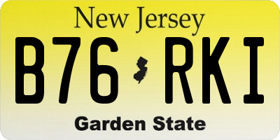 NJ license plate B76RKI