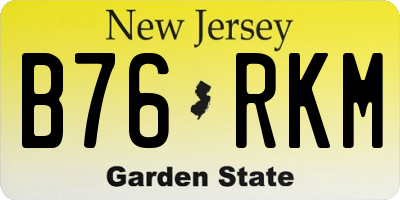 NJ license plate B76RKM