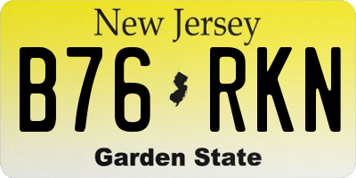 NJ license plate B76RKN