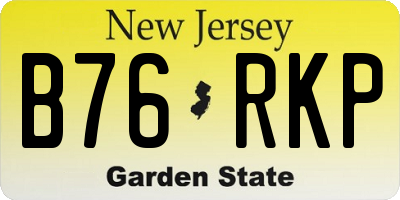 NJ license plate B76RKP