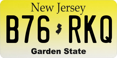 NJ license plate B76RKQ
