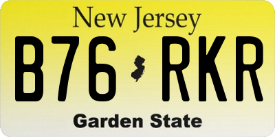 NJ license plate B76RKR