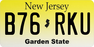 NJ license plate B76RKU