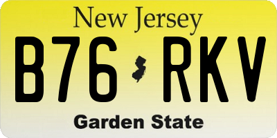 NJ license plate B76RKV