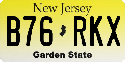 NJ license plate B76RKX