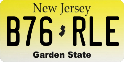 NJ license plate B76RLE