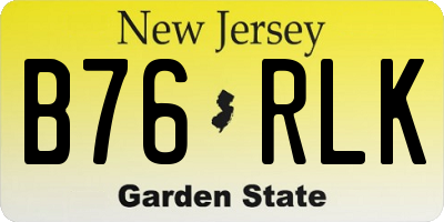 NJ license plate B76RLK