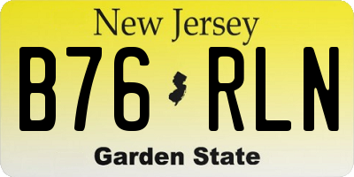 NJ license plate B76RLN