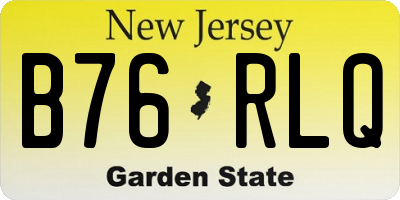 NJ license plate B76RLQ