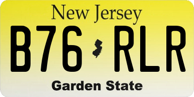 NJ license plate B76RLR