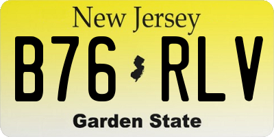 NJ license plate B76RLV