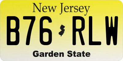 NJ license plate B76RLW