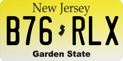 NJ license plate B76RLX
