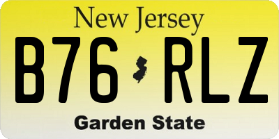 NJ license plate B76RLZ