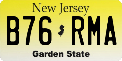 NJ license plate B76RMA