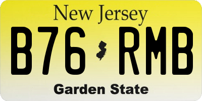 NJ license plate B76RMB