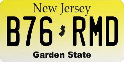 NJ license plate B76RMD