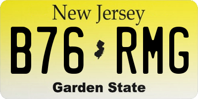 NJ license plate B76RMG