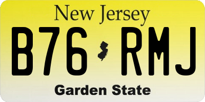 NJ license plate B76RMJ